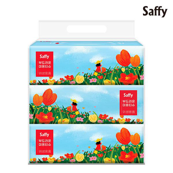 [사피] 부드러운미용티슈150매3p x 8개