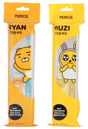 [LG생활건강] 페리오 카카오 여행용 양치세트 (라이언,무지)